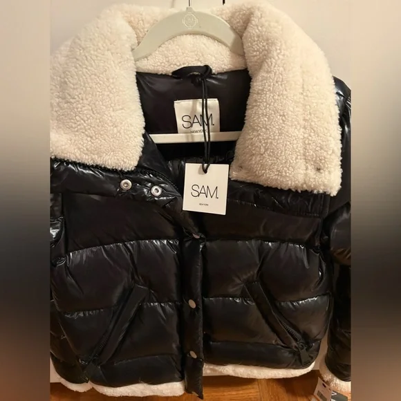 SAM. Gigi Shearling Trim down jacket size small new with tags - Picture 9 of 16